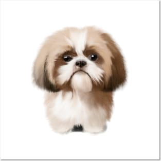 Cute Shih Tzu Drawing Posters and Art